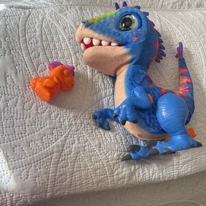 Plush Blue Dinosaur Toy with Orange Accessory - Kids Stuffed Animal